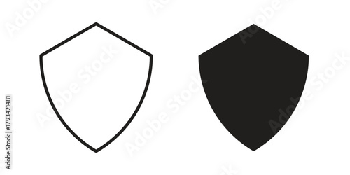Shield icon in trendy flat style design. Vector graphic illustration.