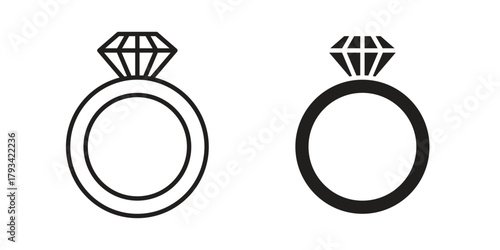 Wedding ring icon in trendy flat style design. Vector graphic illustration.