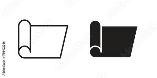 Yoga mat icon in trendy flat style design. Vector graphic illustration.