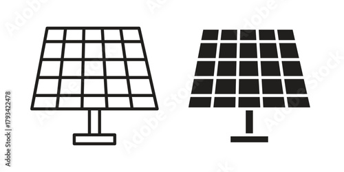 Solar panel icon in trendy flat style design. Vector graphic illustration.