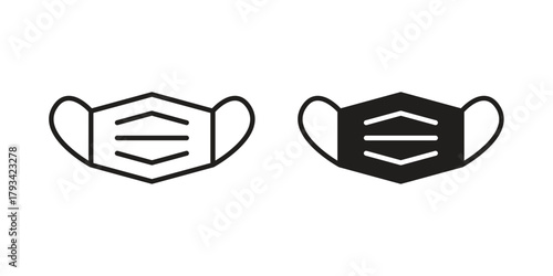 Surgical mask icon in trendy flat style design. Vector graphic illustration.