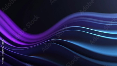 Smooth flowing abstract lines display vibrant shades Deep purple and cool blue create a mesmerizing pattern