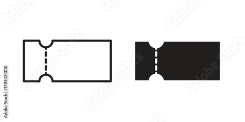 Ticket stub icon in trendy flat style design. Vector graphic illustration.