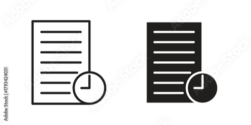Timesheet icon in trendy flat style design. Vector graphic illustration.