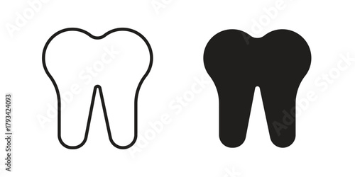 Tooth icon in trendy flat style design. Vector graphic illustration.