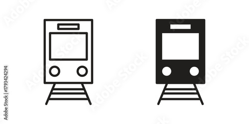 Train icon in trendy flat style design. Vector graphic illustration.