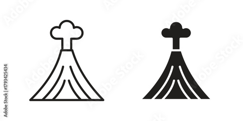 Volcano icon in trendy flat style design. Vector graphic illustration.