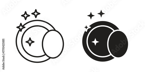 Washing dishes icon in trendy flat style design. Vector graphic illustration.