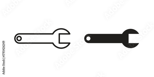 Wrench icon in trendy flat style design. Vector graphic illustration.