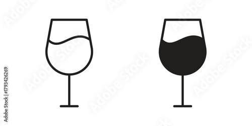 Wine glass icon in trendy flat style design. Vector graphic illustration.