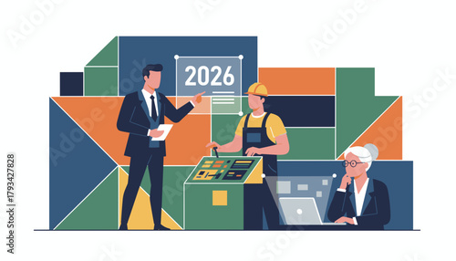 Team planning the future 2026 for industry and corporate strategy