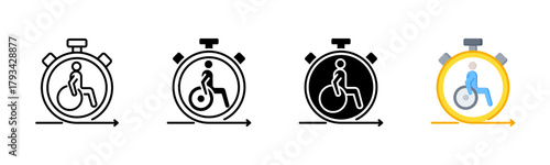 Disability Icon, Multi Styles Icon Set