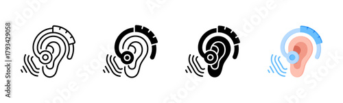 Hearing Aid Icon, Multi Styles Icon Set