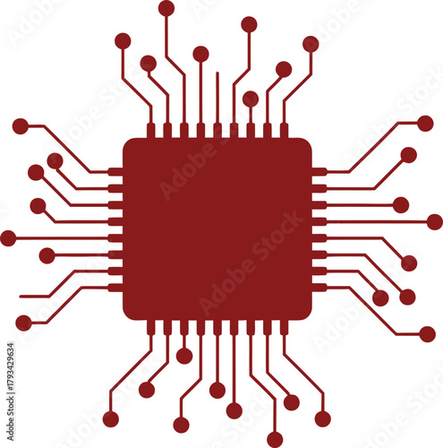 Illustration of artificial intelligence chip for neural network