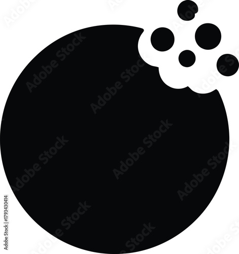 Illustration of chocolate chip cookie with a bite illustration