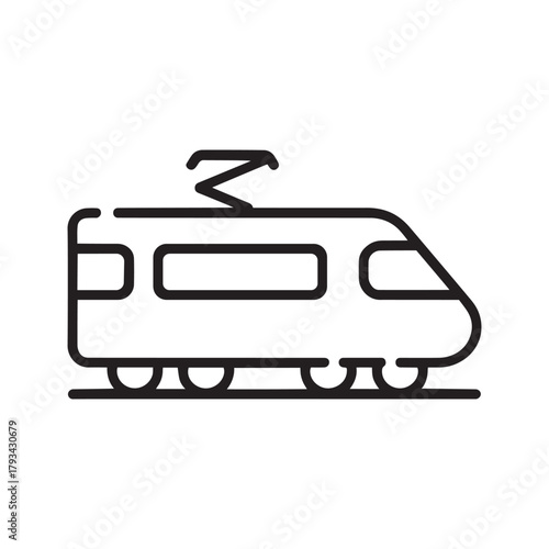Modern highspeed train icon, symbolizing fast transportation and efficient travel