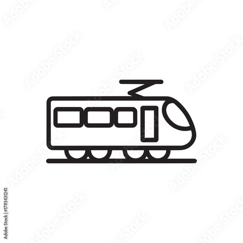 Modern electric train icon, symbolizing fast and efficient public transportation
