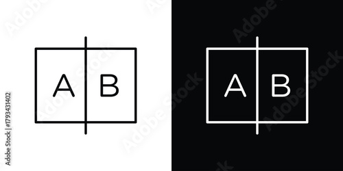 A B test icon concept symbol design. logo template EPS