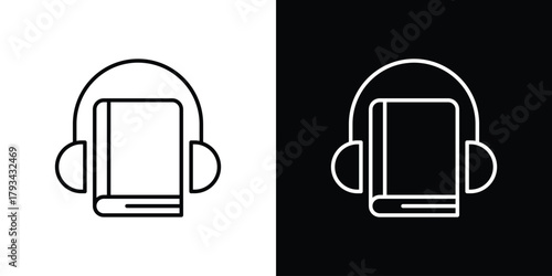 Audiobook icon concept symbol design. logo template EPS