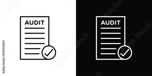 Audit report icon concept symbol design. logo template EPS