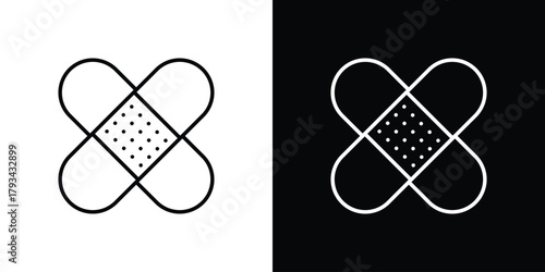 Band aid icon concept symbol design. logo template EPS