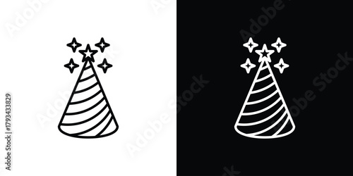 Birthday hat icon concept symbol design. logo template EPS