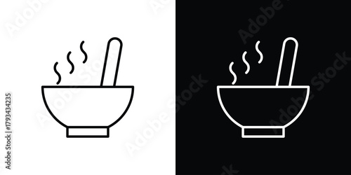 Bowl of soup icon concept symbol design. logo template EPS
