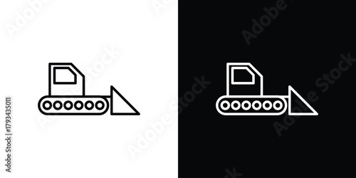 Bulldozer icon concept symbol design. logo template EPS