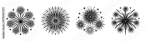 Celebration fireworks display vector illustration for new year eve party and festive events design
