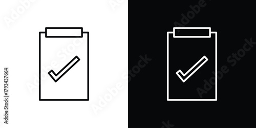 Clipboard check icon concept symbol design. logo template EPS
