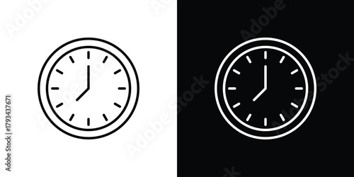 Clock icon concept symbol design. logo template EPS