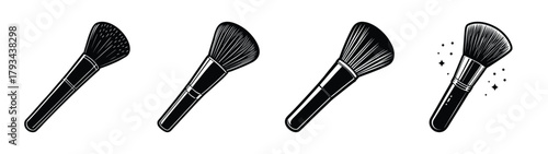 Professional makeup brushes set vector illustration for beauty and cosmetic industry design needs