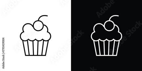 Cupcake icon concept symbol design. logo template EPS