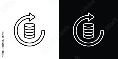 Data backup icon concept symbol design. logo template EPS