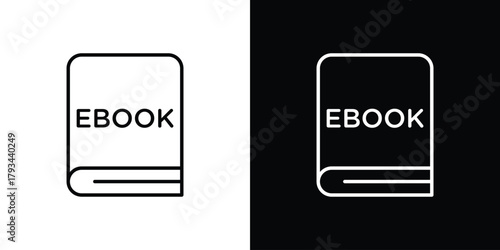 E-book icon concept symbol design. logo template EPS