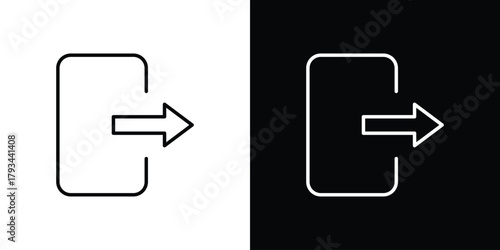 Exit icon concept symbol design. logo template EPS