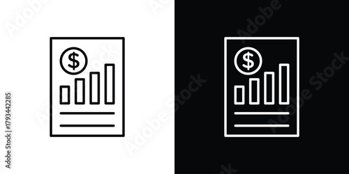 Financial report icon concept symbol design. logo template EPS
