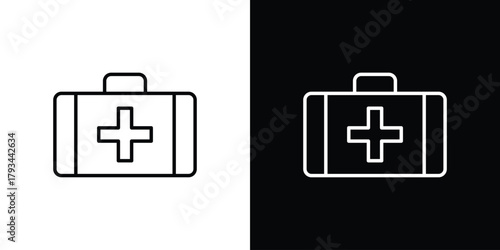 First aid kit icon concept symbol design. logo template EPS
