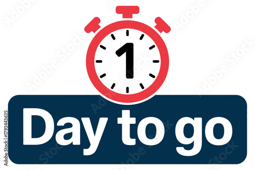 A stopwatch icon indicating one day remaining until an event or deadline
