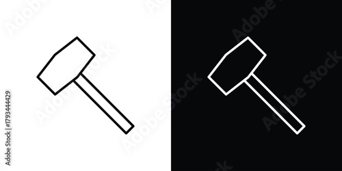 Hammer icon concept symbol design. logo template EPS