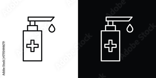 Hand sanitizer icon concept symbol design. logo template EPS