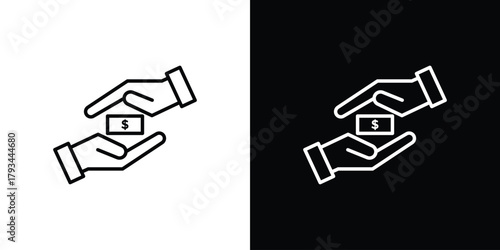 Hand money exchange icon concept symbol design. logo template EPS