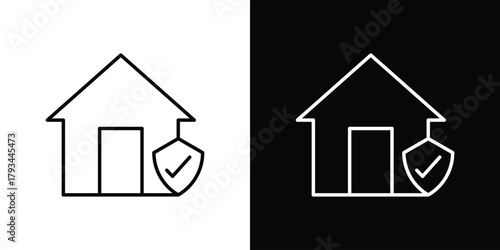 Home insurance icon concept symbol design. logo template EPS