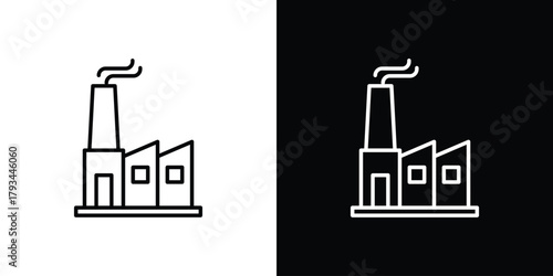 Industrial factory icon concept symbol design. logo template EPS