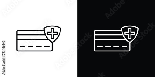 Insurance card icon concept symbol design. logo template EPS