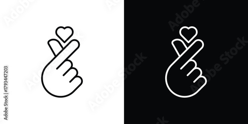 korean heart icon concept symbol design. logo template EPS