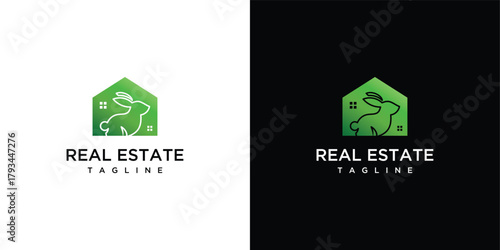 rabbit house Logo vector template. rabbit house logo icon
