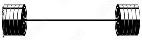 Barbell Silhouette with Iron Plates – Powerlifting and Strength Training Vector