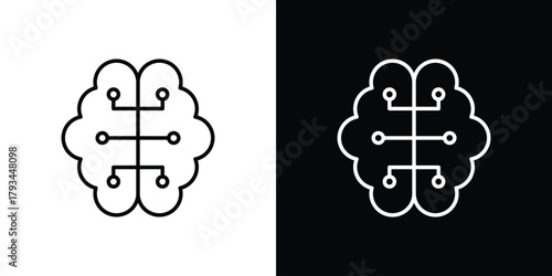 Machine learning icon concept symbol design. logo template EPS