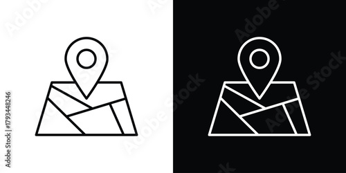 Map icon concept symbol design. logo template EPS